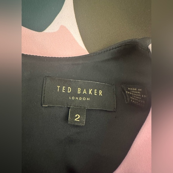 Ted Baker Maple Swirl Pencil Dress Size 2/Medium Pink Green EUC - Picture 4 of 7